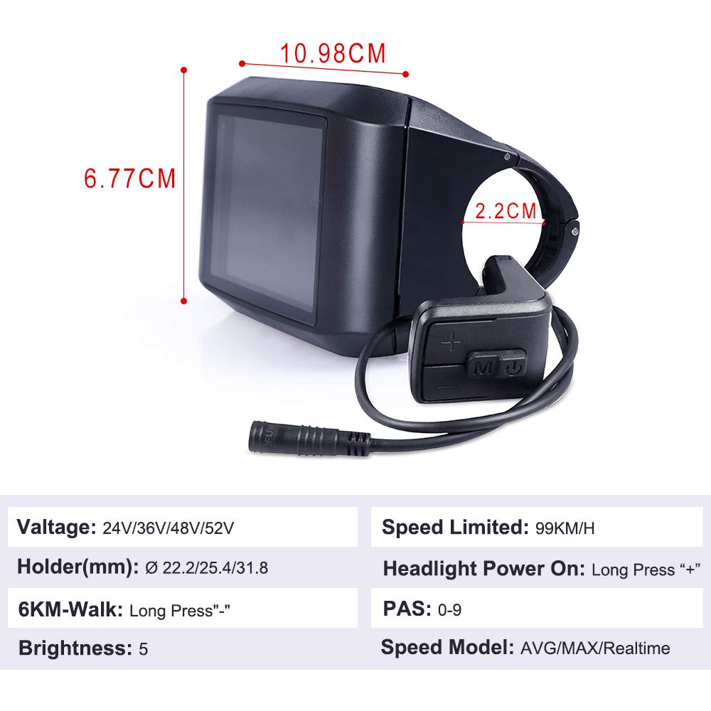 750C Color Display for CYC Mid-drive Motors 36-72v