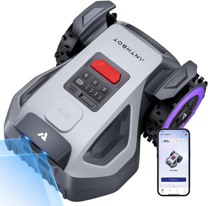 M9 Robot Lawn Mower 1/4 Acre, Dual Vision+Full-Band RTK & NRTK Robotic Lawnmower, No Perimeter Wire, App Control Obstacle Avoidance, 45% Slope, Cutting Height, Multi-Zone Mapping