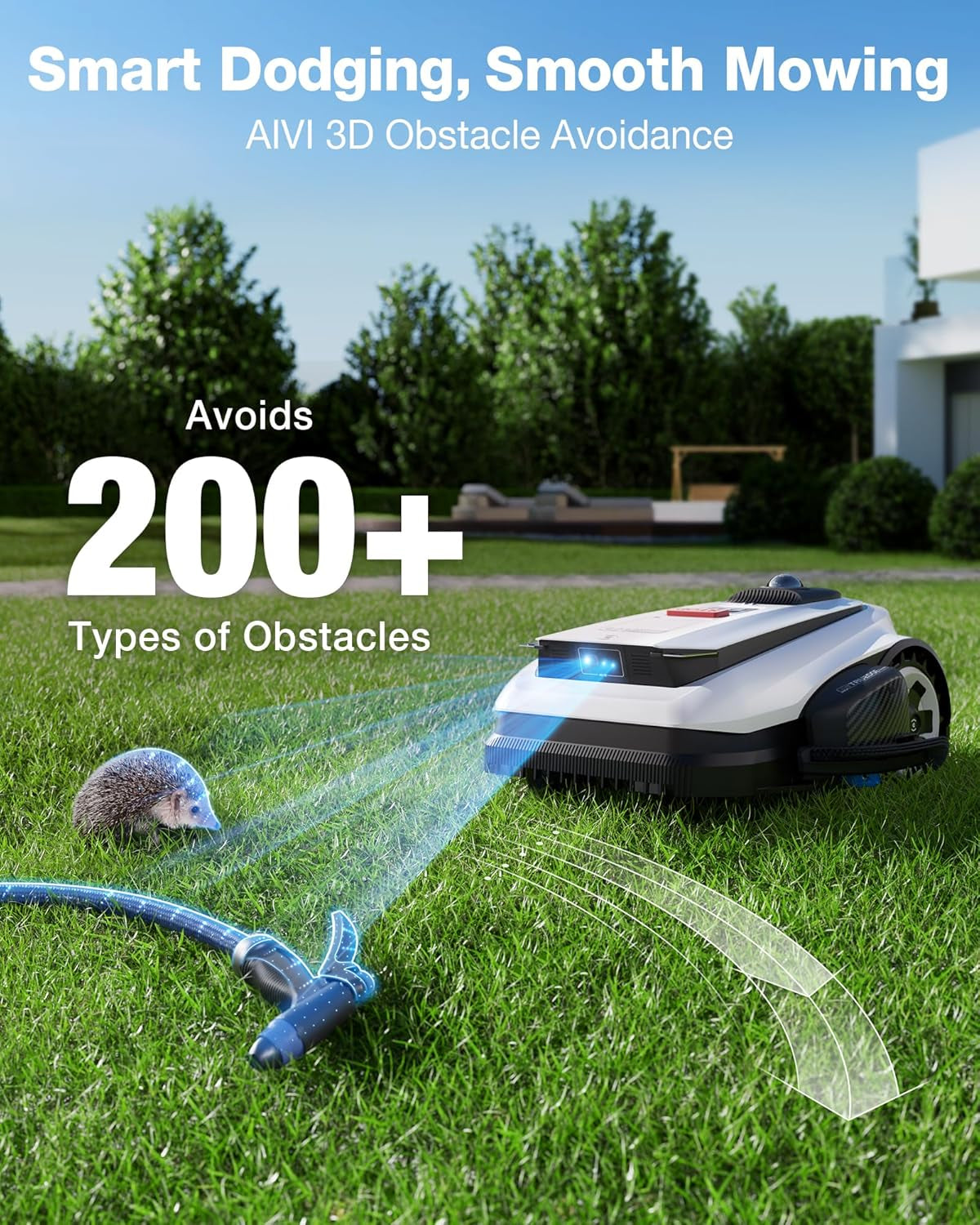 Goat A2000 Lidar PRO Cordless Robotic Lawn Mower up to 0.5 Acre with Dual-Lidar Automatic Mapping, Built-In Truedge Edger, AIVI 3D Obstacle Avoidance, Control
