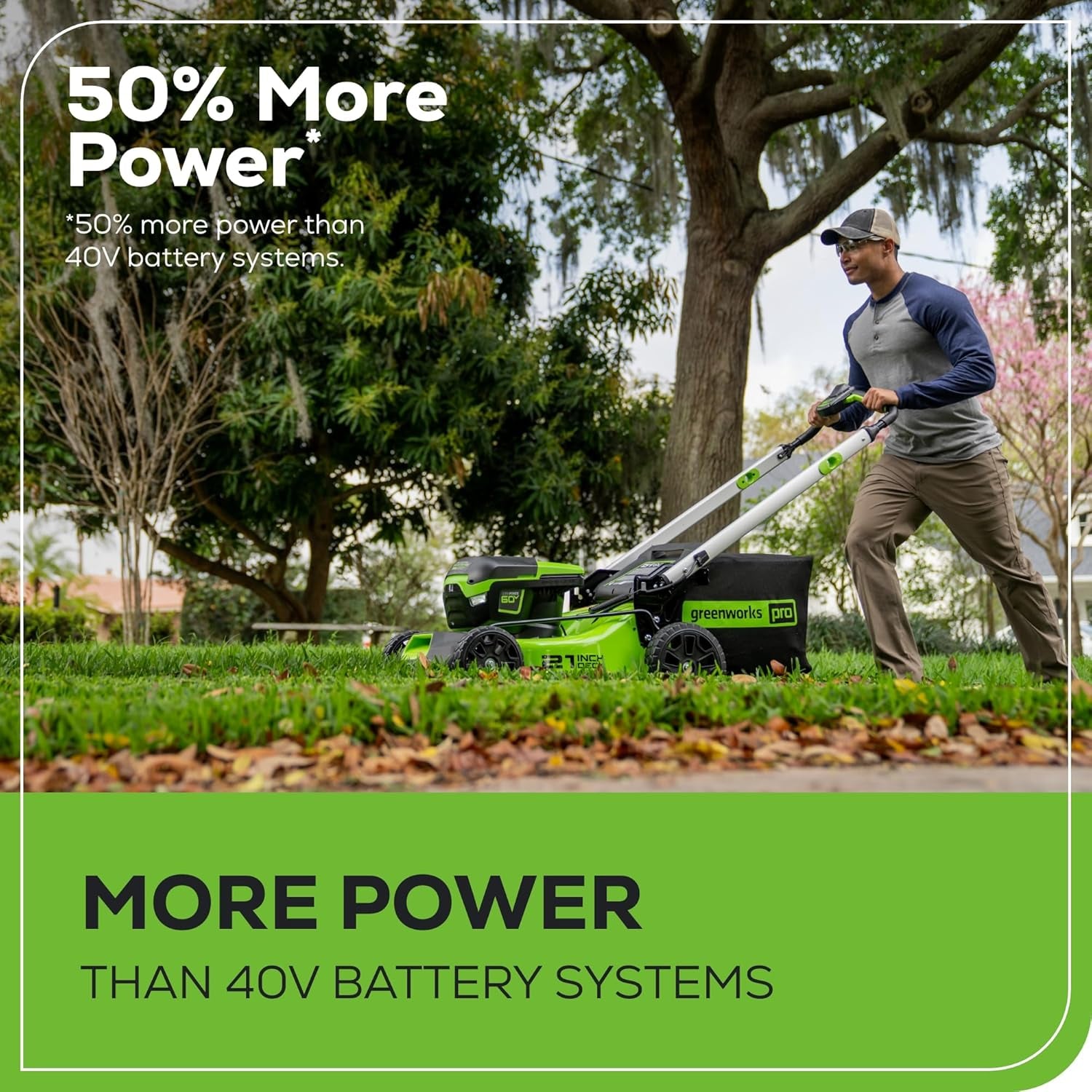 Greenworks 60V 21 in Push Lawn Mower, 5.0 Ah Battery and Charger