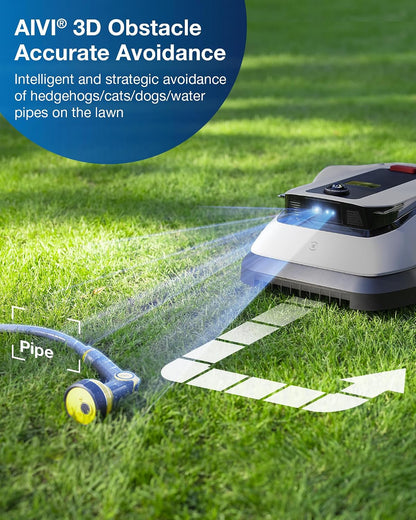 Goat G1-800 Robot Lawnmower No Boundary Wire for Gardens up to 800㎡ (AIVI 3D Obstacle Avoidance, Intelligent Path Planning, No-Entry Zone Setting, Logical Cutting, 16 Zones Management)