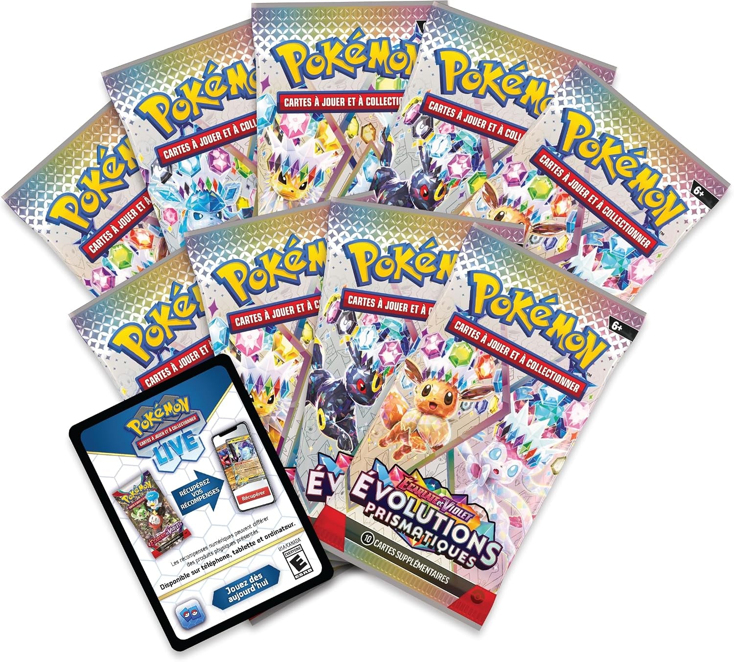 : Scarlet & Purple Elite Trainer Set - Prismatic Evolutions of the  TCG (1 Fully Illustrated Promo Card, 9 Booster Packs & Premium Game Accessories)