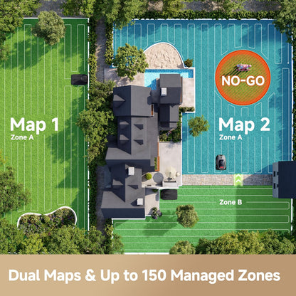Lidax Ultra 800 Robot Lawnmower without Boundary, Recommended 800 ㎡, Ai-Assisted Auto Mapping, U-Shape Path Planning, Dual-Vision Obstacle Avoidance, Edge Cutting, Complex Terrain, App Control