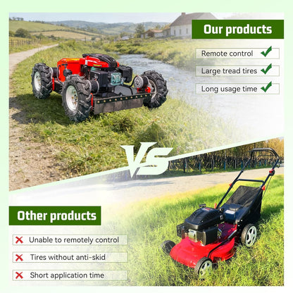 7.5HP 4WD Remote Control Mower, 55Cm Cutting Width