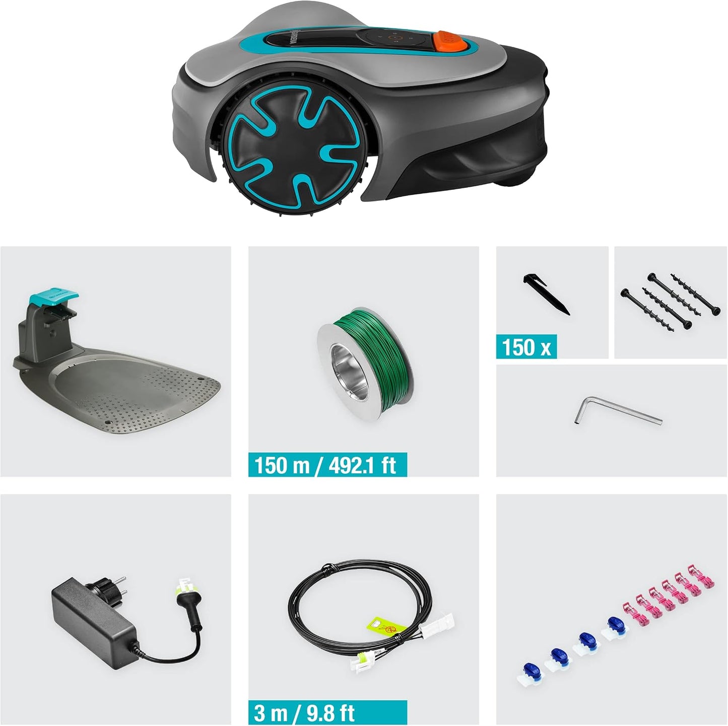 Robotic Mower SILENO Minimo 250 M²: Intelligent Lawn Mower with Excellent Connectivity, Programmable with the  Bluetooth® App, Version with UK Plug(15201-28)