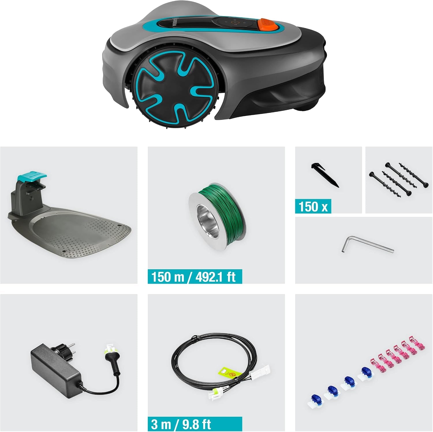Robotic Mower SILENO Minimo 250 M²: Intelligent Lawn Mower with Excellent Connectivity, Programmable with the  Bluetooth® App, Version with UK Plug(15201-28)