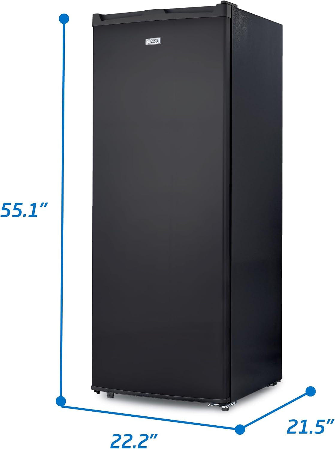 Upright Freezer, Stand up Freezer 6 Cu Ft with Reversible Door, Black | 5 Fixed Freezer Shelves, Reversible Door, Adjustable Thermostat, Manual Defrost