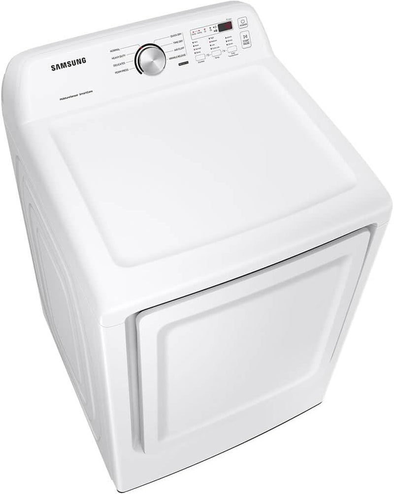 Samsung 7.2 Cu. Ft. Capacity Top Load Electric Dryer with Sensor Dry, White, DVE45T3200W/A3