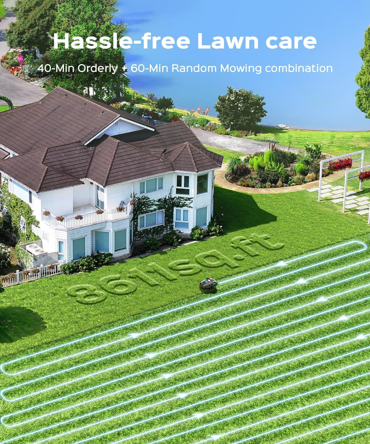 2026 New M800Plus Robot Lawn Mower, 8611 Sq.Ft, Jet Black | Wire Free, GPS & 3D Vision, 32.8 Ft Magnetic Stripe, Obstacle Avoidance, Auto-Charging, APP Control, Bow-Shaped Mowing
