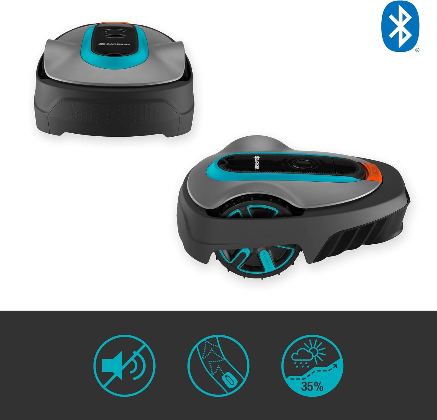 SILENO City 250: Robotic Lawnmower for up to 250 M² Lawn Area, Inclines of up to 25%, Cutting Height 20-50 Mm, LCD Display, Theft Protection, UK Version with UK Plug (15001-28)