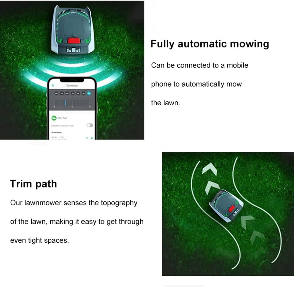 Robot Lawnmower for Lawns up to 1500M2 with 25% Slope, Ultra Quiet, Intelligent Satellite Navigation Lawn Mower Robot for Large Lawns That Mows by Itself Diy