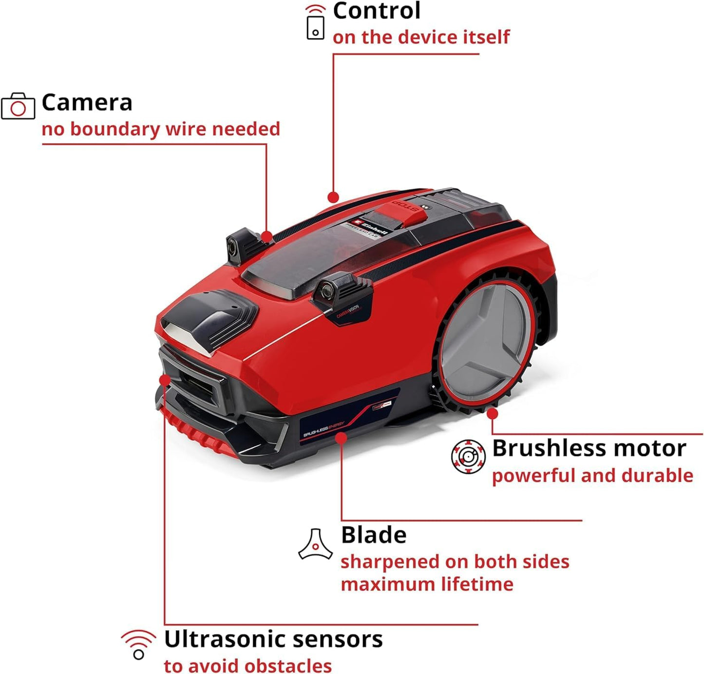 Robot Lawnmower 18V PXC, Integrated Camera Detects Mowing Area