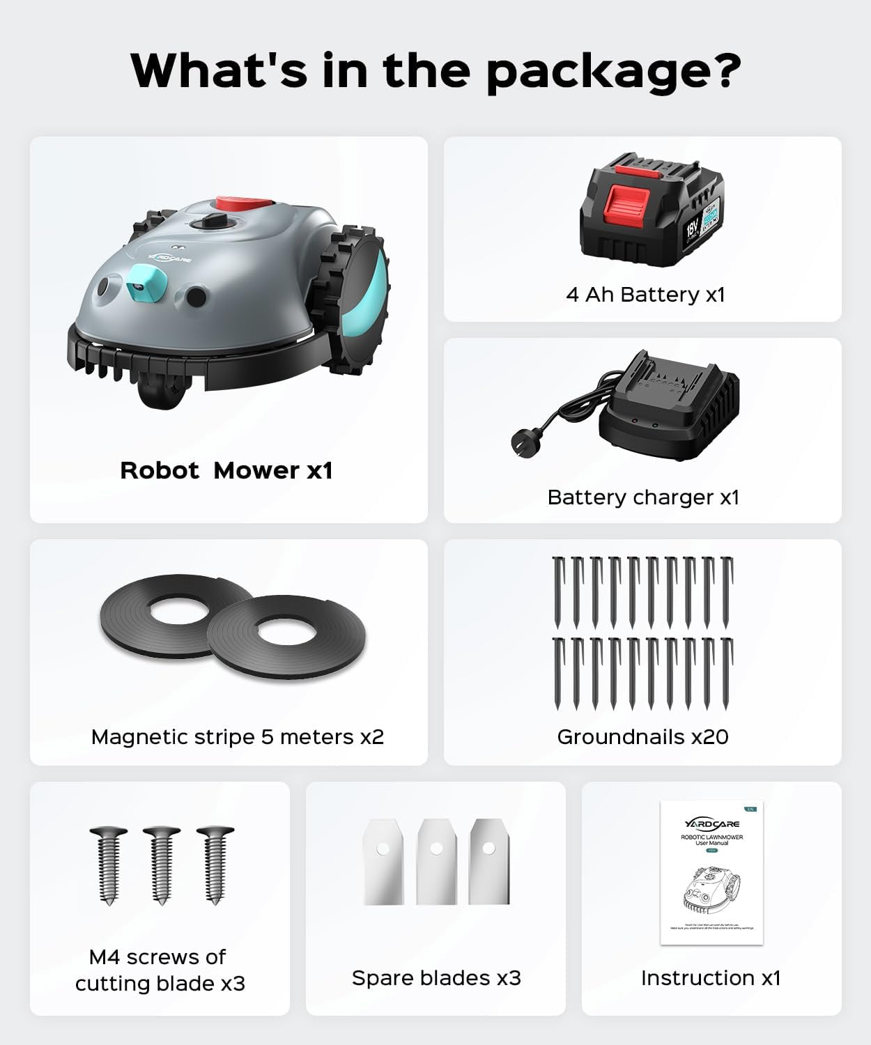 V100 Robot Lawnmower without Boundary,Vision Navigation,150 Obstacle Detection,20-60 Mm Cutting Height,Robotic Lawnmower with Magnetic Wires,Low Noise,Replacement Blades,Spot Mow, Max.150M²