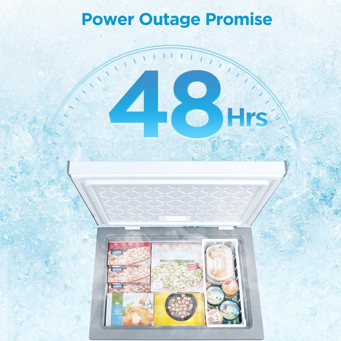 Midea 7.0 Cu.Ft Chest Freezer, Fridge Freezer Convertible with LED Light | Removable Basket, Adjustable Temperature, for Kitchen Apartment Office