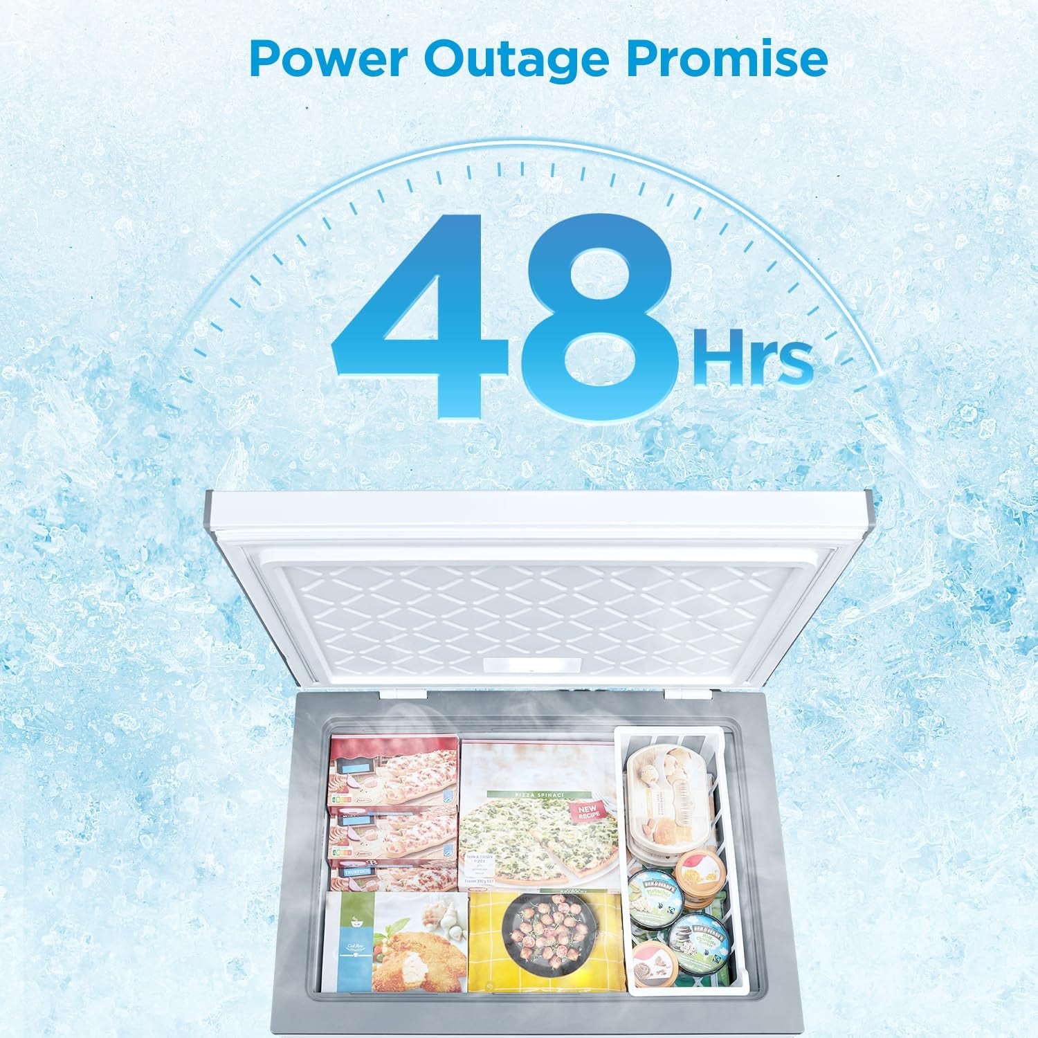 Midea 7.0 Cu.Ft Chest Freezer, Fridge Freezer Convertible with LED Light | Removable Basket, Adjustable Temperature, for Kitchen Apartment Office