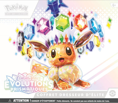 : Scarlet & Purple Elite Trainer Set - Prismatic Evolutions of the  TCG (1 Fully Illustrated Promo Card, 9 Booster Packs & Premium Game Accessories)