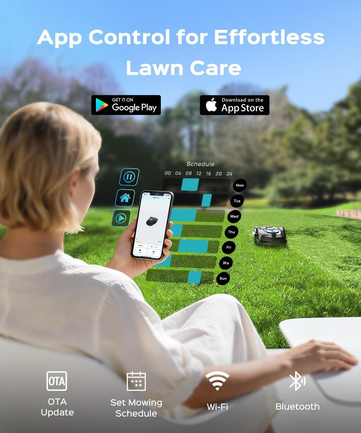 2026 New M800Plus Robot Lawn Mower, 8611 Sq.Ft, Jet Black | Wire Free, GPS & 3D Vision, 32.8 Ft Magnetic Stripe, Obstacle Avoidance, Auto-Charging, APP Control, Bow-Shaped Mowing