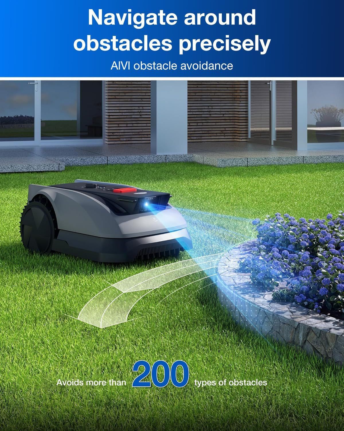GOAT O600 RTK Robot Lawn Mower,Wire-Free Truemapping 2.0 RTK Navigation,Aivi AI Obstacle Avoidance,19Cm Cutting Width Robot Lawnmower for Medium Gardens up to 600M²,App Control,Ipx6 Waterproof