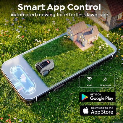 V3 Robot Lawn Mower with Vision Navigation, 150+ Obstacle Detection and App Control, 50 Db Quiet, with Spiral Mowing Mode and Rain Sensor, Robotic Lawn Mower for Small to Medium‑Sized Gardens