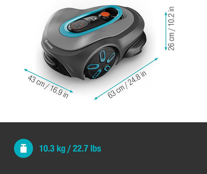 Smart SILENO Max 1500 M² Robotic Lawnmower, for Lawns up to 1500 M², LONA Intelligence, Trim-To-Edge, Duoconnect, Quiet Operation, Intelligent Mower with App Control, UK Plug (19903-28)
