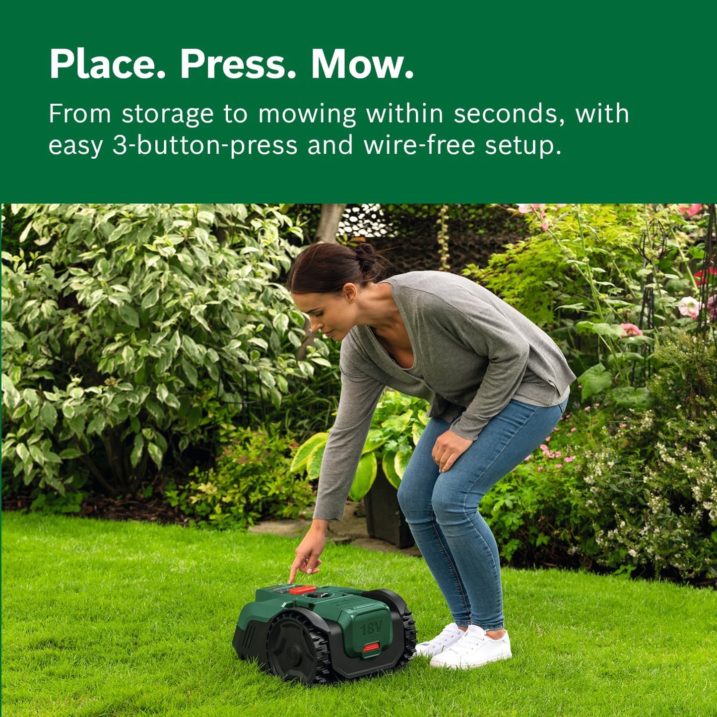 Cordless Robot Lawn Mower VISIMOW18V-100 (For Lawns up to 100 M², Cutting Width: 16 Cm, Height of Cut: 20-60 Mm, Incl Battery and Charger)