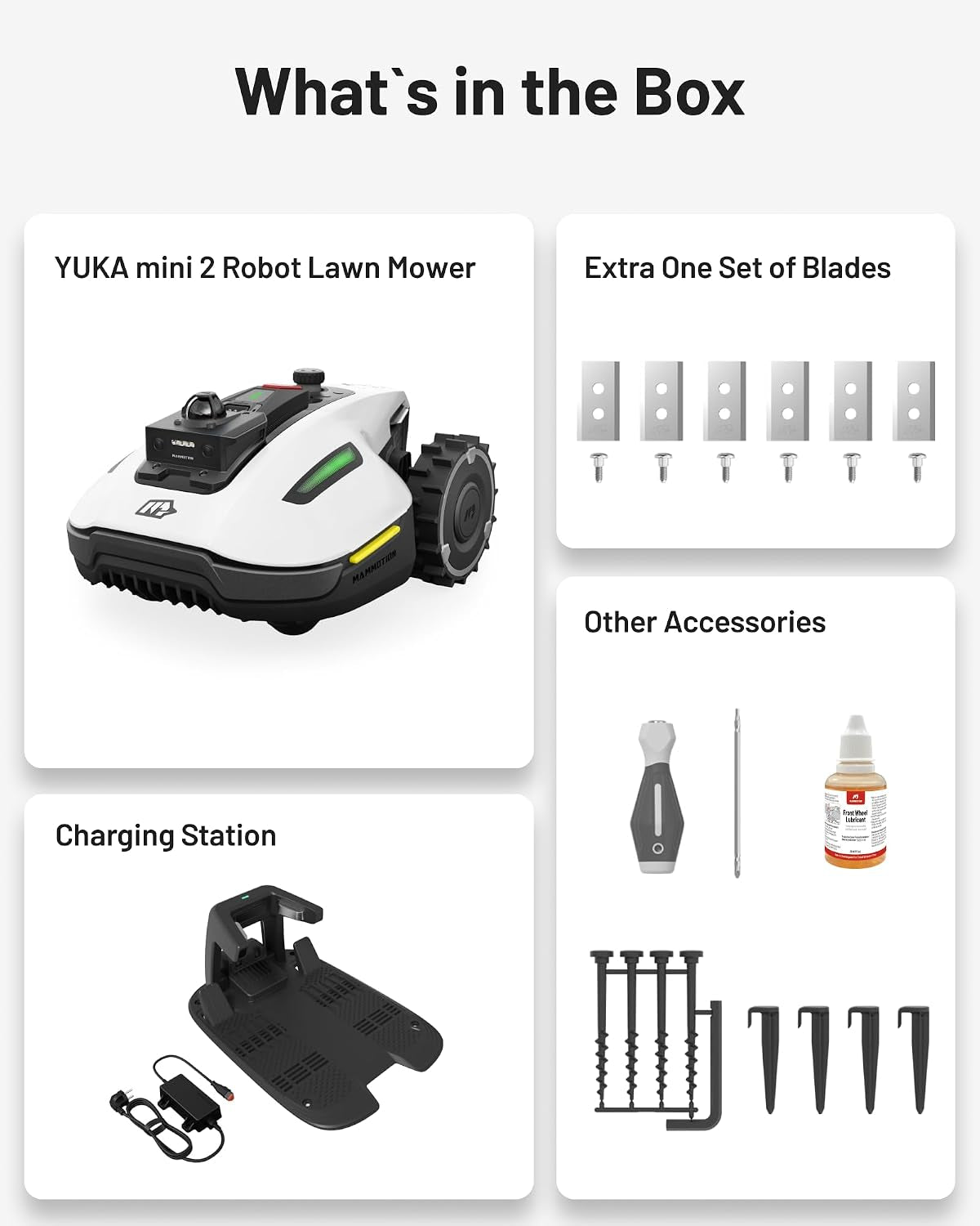 YUKA Mini 2 1000 Robot Lawn Mower without Boundary