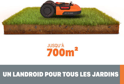 LANDROID WR142E Smart Smart Robot Lawn Mower, 700 M² Surf.Max 800 M², Easy Installation, Configurable, Slope 35%, Rain Detector, Cut Close to Edges, Fast Mowing