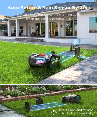 2026 New M800Plus Robot Lawn Mower, 8611 Sq.Ft, Jet Black | Wire Free, GPS & 3D Vision, 32.8 Ft Magnetic Stripe, Obstacle Avoidance, Auto-Charging, APP Control, Bow-Shaped Mowing