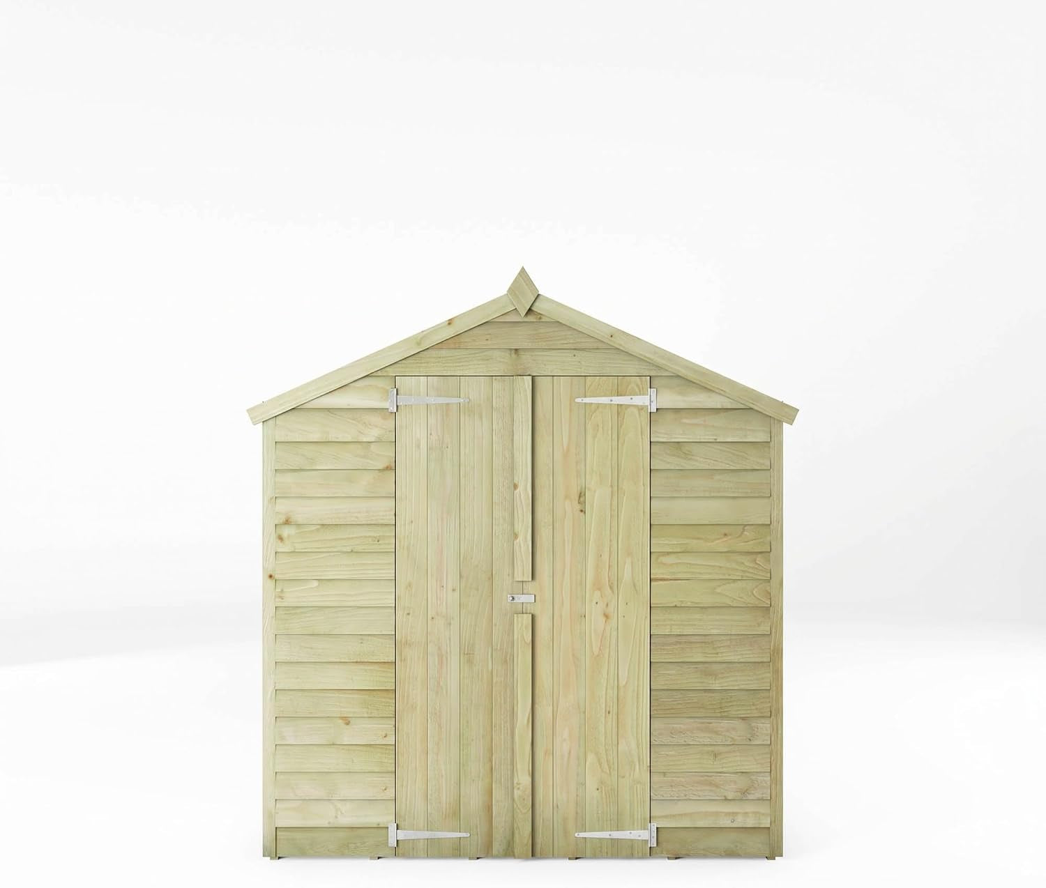 WALTONS 8X6 Overlap Storage Shed | Apex Roof | 7Mm Overlap Cladding | Wooden Garden Storage Shed | Felt and Fixings Included (8 X 6 Double Door No Windows)