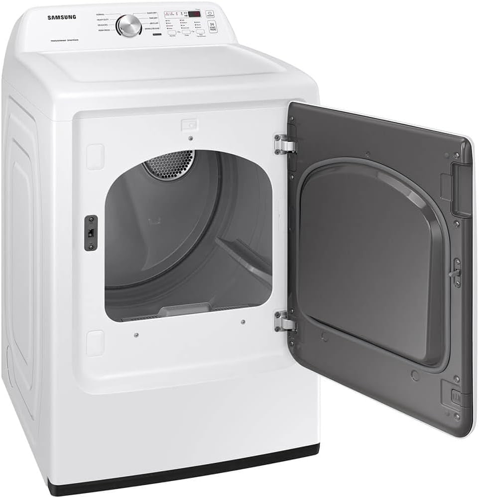 Samsung 7.2 Cu. Ft. Capacity Top Load Electric Dryer with Sensor Dry, White, DVE45T3200W/A3