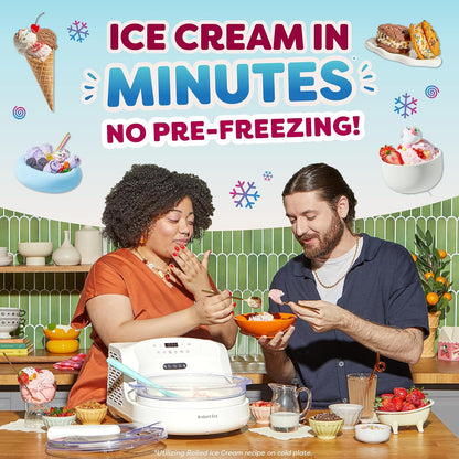 Instantchill Ice Cream Maker with Built‑In Compressor, No Pre‑Freezing, Real Ice Cream in Minutes*, Gelato, Sorbet, Rolled, Non‑Dairy, Mix‑Ins, Easy Clean Up, Quiet, Makes up to 2 Pints
