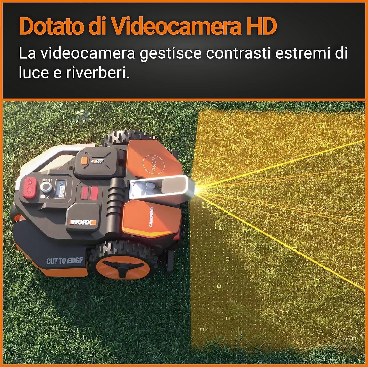 Landroid L WR148E Robot Lawn Mower for Large Gardens up to 800M2 / Automatic Robotic Lawn Mower for Manicured Lawn with Application Control, Wifi Connectivity
