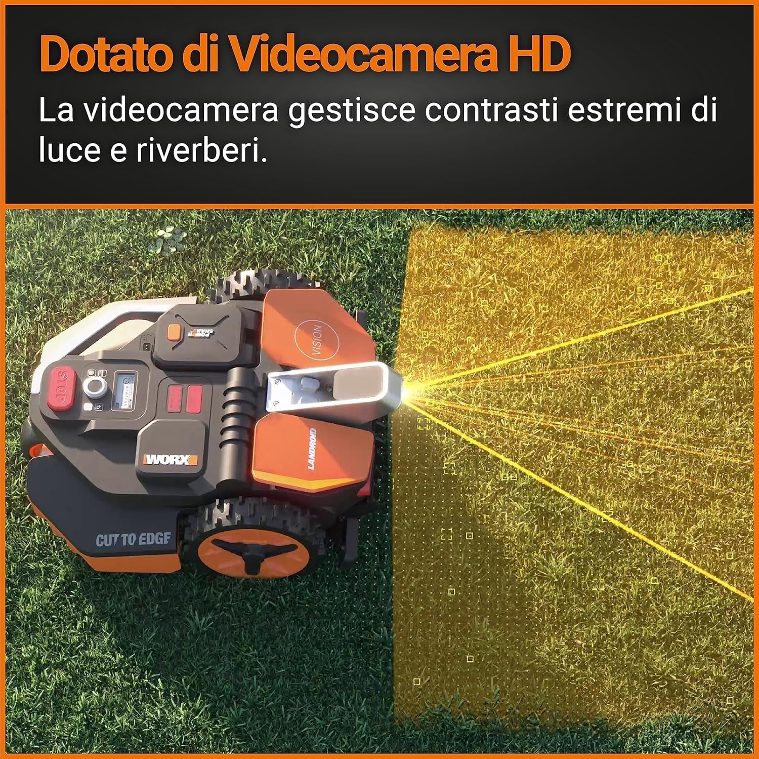 Landroid L WR148E Robot Lawn Mower for Large Gardens up to 800M2 / Automatic Robotic Lawn Mower for Manicured Lawn with Application Control, Wifi Connectivity