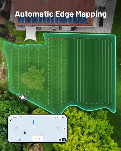 LUBA 2 AWD 5000X Robot Lawn Mower without Boundary, Recommended 5000 M², Max. 6000 M², Auto Mapping Ultrasense AI Vision, 80% Gradient, 25-70 Mm Cutting Height