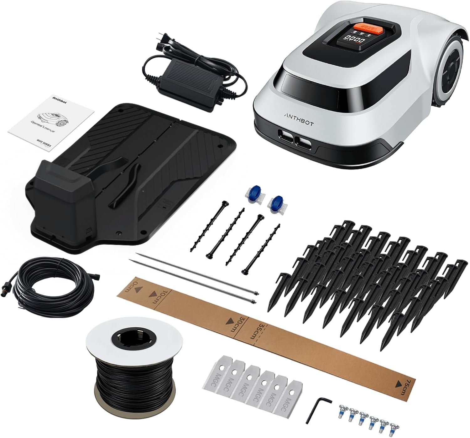Robotic Lawn Mower Smart Robot - up to 900M², with Max 180M Boundary Wire, 300% Higher Efficiency, Smart Mowing Path, Breakpoint Detection, Low Noise 55Db,  Robot Lawnmower