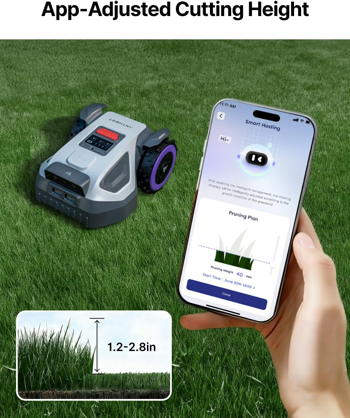 M9 Robot Lawn Mower 1/4 Acre, Dual Vision+Full-Band RTK & NRTK Robotic Lawnmower, No Perimeter Wire, App Control Obstacle Avoidance, 45% Slope, Cutting Height, Multi-Zone Mapping