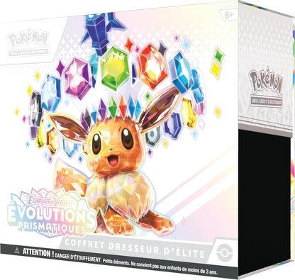 : Scarlet & Purple Elite Trainer Set - Prismatic Evolutions of the  TCG (1 Fully Illustrated Promo Card, 9 Booster Packs & Premium Game Accessories)