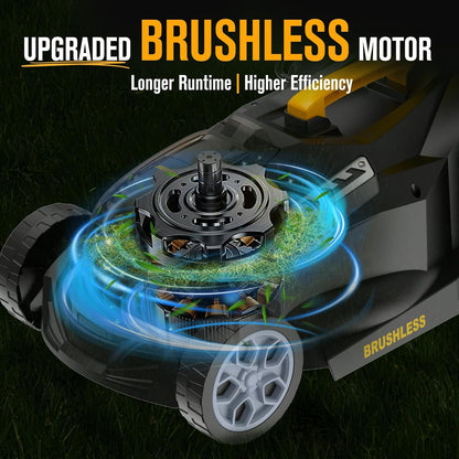 Cordless Lawn Mower Compatible with Dewalt 20V MAX Battery | 14", 2-In-1 Brushless Electric Lawn Mower for Small Yards, Push Mowers with 5-Position Height Adjustment, Black (Tool Only)