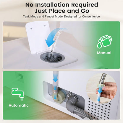 Countertop Portable Dishwasher, 9 Programs, 167℉ High-Temp, 360° 3 Spray, 24H Timing, Hot Air Drying, Air Refresh, Baby-Care, LED Light, 5.2L Built-In Water Tank for Apartments Rvs