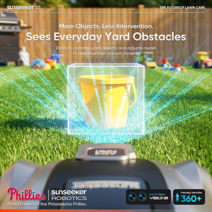 X5 AWD Robot Lawn Mower, RTK, Vision AI, 0.5 Acre, Wire-Free | Dependable AWD Mowing for Homeowners with Medium to Large Everyday Yards, Slopes and Uneven Ground.