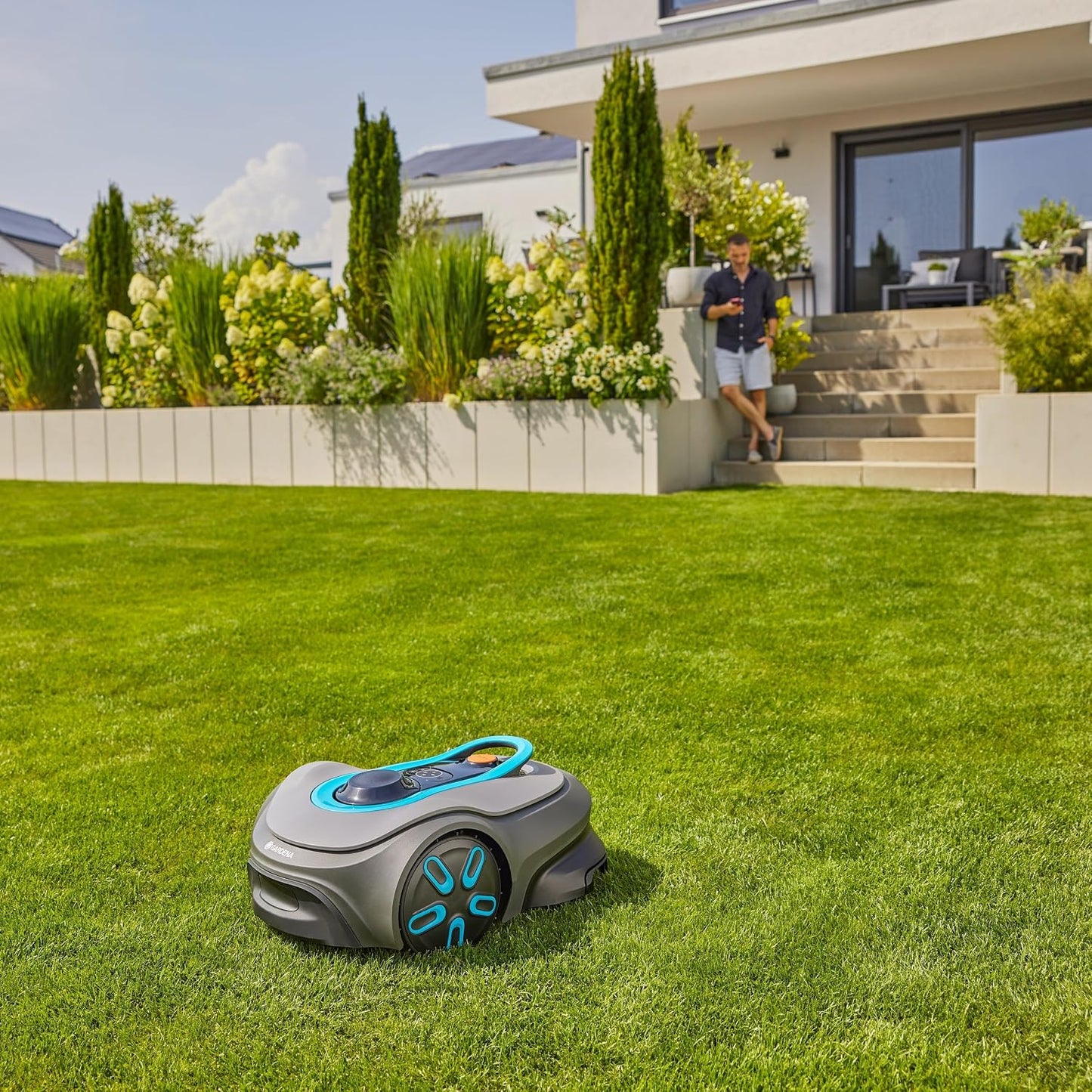 Smart SILENO Free Set 1200 M² Robotic Lawnmower, Wireless, for Lawns up to 1200 M², LONA Intelligence, without Boundary Wire, Quiet Operation, Intelligent Mower with App Control (19923-28)