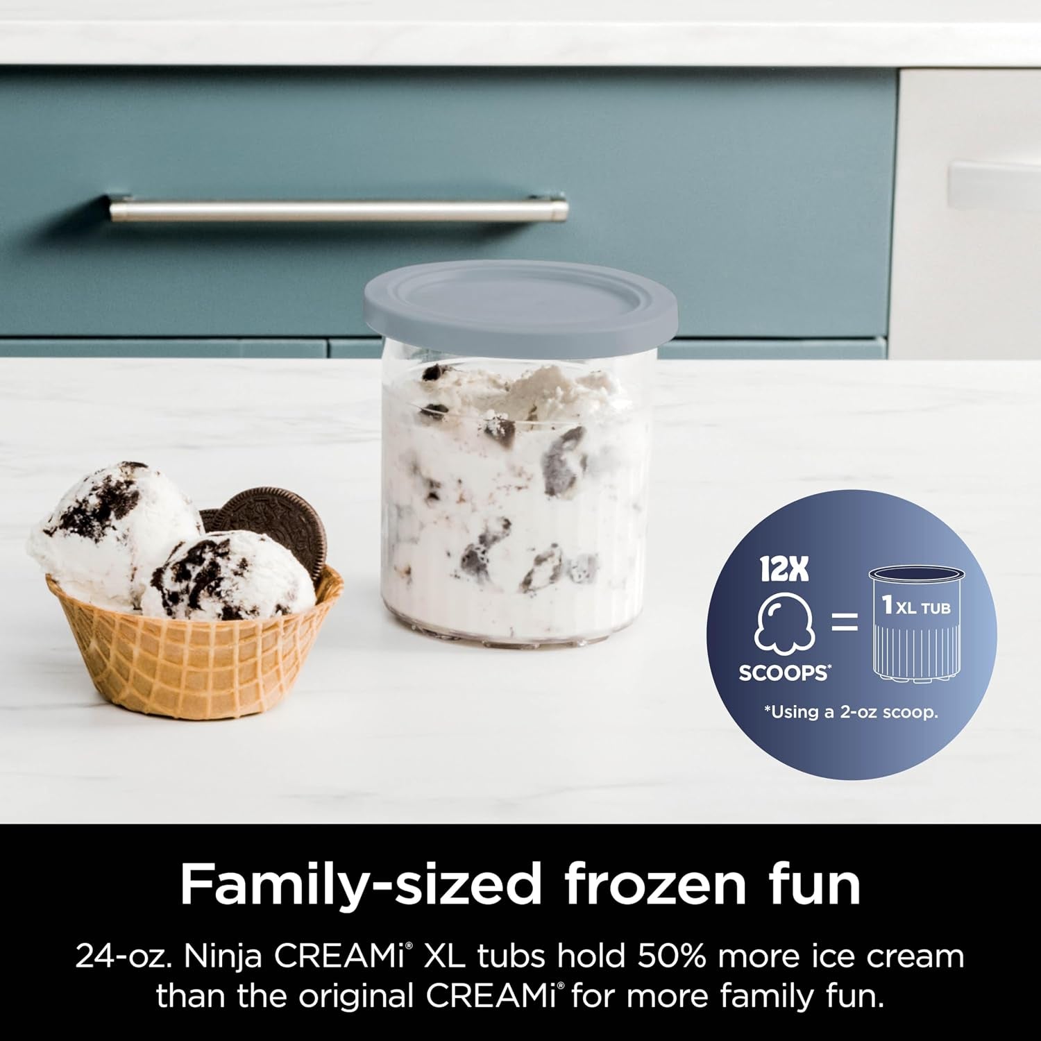 Ninja Creami Deluxe Ice Cream & Frozen Treat Maker, Includes (4) Family-Sized 24 Oz. Tubs, for Ice Cream, Sorbet, Milkshakes, Frozen Yogurt, & More, 11-In-1, XL Capacity, Silver