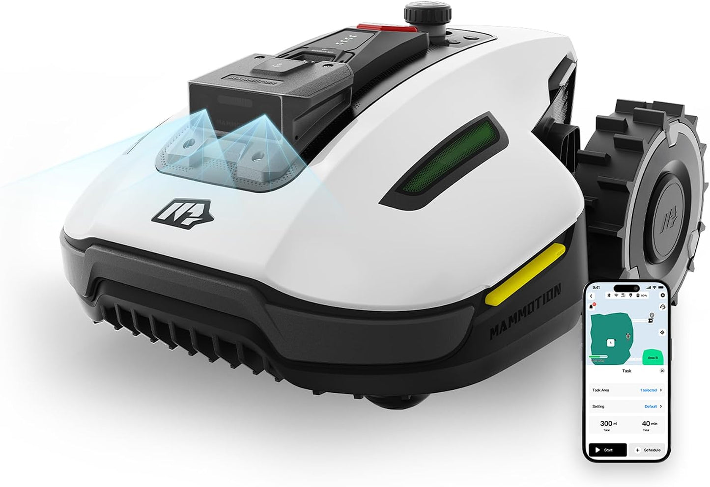 YUKA Mini 500 Robot Mower with Combined Garage, Netrtk+Vision, No RTK Antenna Required, Recommended 500 M2, Max. 700 M2, 50% Slope, with 4G Module