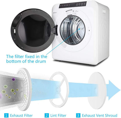 3.5 Cu.Ft Portable Clothes Dryer, High End Front Load Tumble Laundry Dryer with LCD Touch Screen, Stainless Steel Tub for Apartment, Home, Dorm-110V, Classic White