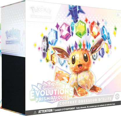 : Scarlet & Purple Elite Trainer Set - Prismatic Evolutions of the  TCG (1 Fully Illustrated Promo Card, 9 Booster Packs & Premium Game Accessories)