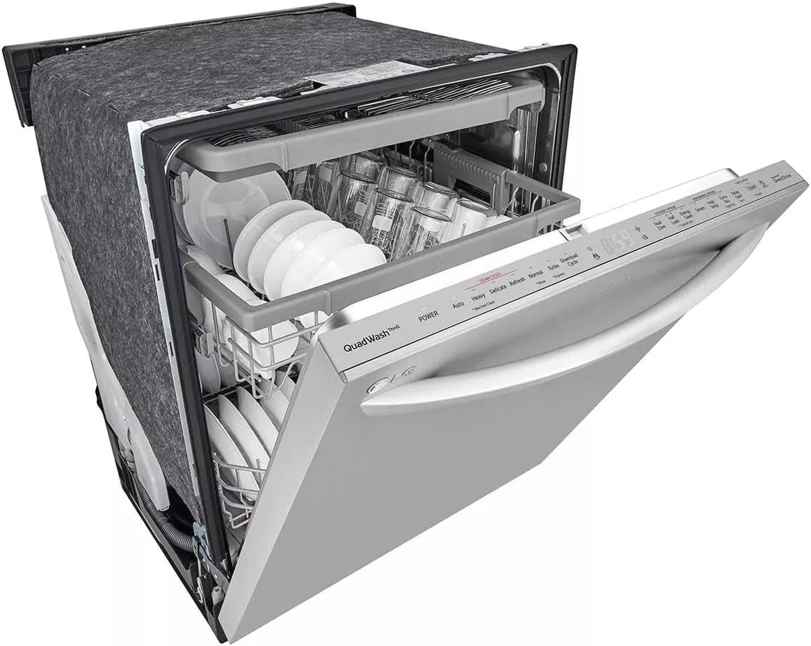 LG LDTS5552S Top Control Dishwasher with Quadwash, Truesteam, Dynamic Dry, 3Rd Rack, 46 Dba, Printproof Stainless Steel
