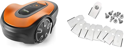 Easilife 150 GO Robotic Lawn Mower - Cuts up to 150 Sq M, Ultra Quiet Mowing & FLY072 X9 1200R Robotic Metal Blades - 595286601