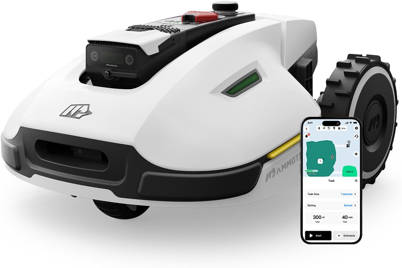 YUKA 2000 Robot Lawn Mower, Perimeter Wire Free, Recommended 2000 M², Max.2400 M², Equipped with ​Ultrasense AI Vision, Handles ​45% Slopes, Cutting Heights 20-90Mm, Automatic Mapping