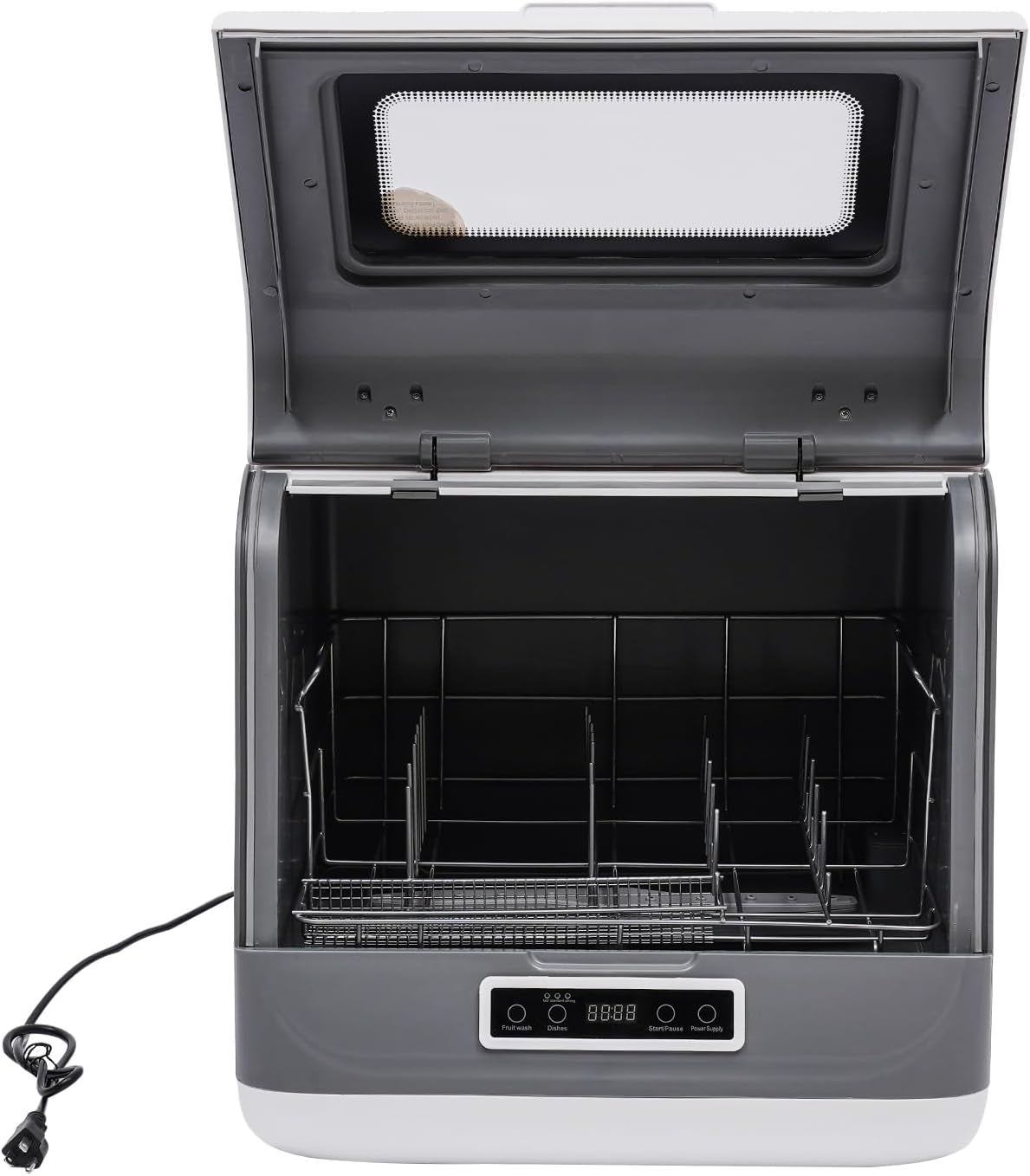 Portable Countertop Dishwasher with 8L Built-In Water Tank, 3 Washing Modes,White