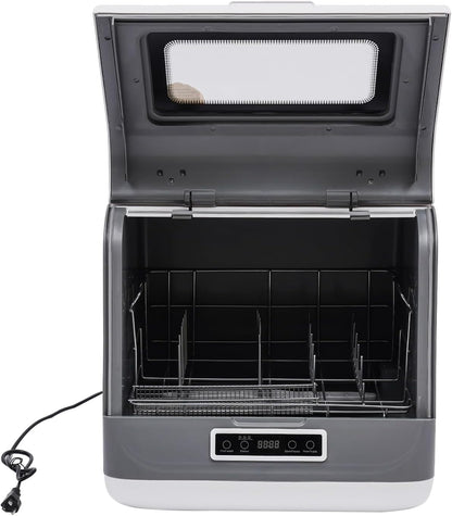 Portable Countertop Dishwasher with 8L Built-In Water Tank, 3 Washing Modes,White